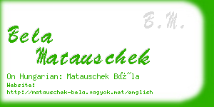 bela matauschek business card